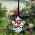 Disco-Kugel Schlüsselanhänger mit braunem Cowboyhut und Leoparden-Muster an schwarzer Kordel - Brauner Weißer Gepunkteter Cowboyhut Anhänger (Anhänger 6)