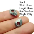 Detail of vintage silver alloy bead with engraved sun eagle motif for DIY jewelry making - Size 8