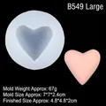 Heart-shaped silicone mold for DIY crafts with a finished pink heart-shaped product - 1# B549 Large