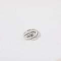 Silver adjustable ring featuring an elegant oval flower engraving in minimalist style - February / Birth Flower Ring