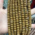 Strands of natural ochre stone beads in flat abacus shape for jewelry making - 5*8mm (approx. 73 pcs/strand) / Yellow Stone