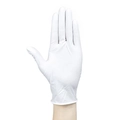 White disposable nitrile cleaning gloves with reinforced cuffs for household and kitchen use - White