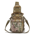 Tactical crossbody chest bag with camouflage pattern and laser cut MOLLE system webbing - CP Camouflage