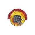 Spilla smaltata tasto Ctrl divertente con personaggio dei cartoni animati tra le fiamme - Everything is Under Ctrl (QHXZ2356)