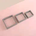 Three-piece set of gray square PE film floating jewelry boxes for rings and earrings - Grey/7*7*2cm