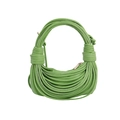 Creative grass green knotted woven shoulder bag with unique cylindrical linear design - Light Green