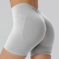 Short de yoga gris clair sans couture à taille haute avec effet push-up pour le fitness - XS / Bas / Blanc Clair de Lune