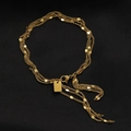 Elegant layered 18k gold plated chain necklace with metal discs and lobster clasp - Gold