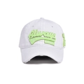 Cappellino baseball bianco effetto usurato con ricamo Always 75 verde fluo e stile vintage - 56-60cm / Bianco-Verde