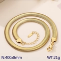 Collana a serpente piatta in acciaio inossidabile placcato oro 18K, 8mm x 400mm, lucida - Colore Oro (KN282238-Z)