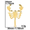 Colgante de escorpión dorado en acero inoxidable dimensiones 44mm altura y 30mm ancho - Colgante Color Oro