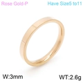 Bague minimaliste 3mm en acier inoxydable or rose avec finition polie, tailles 5 à 11 - US 5 / Or rose