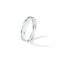 Luminous silver starry sky ring with blue enamel and wave texture for couples - Adjustable Open / Oath of Love Glowing Ring (Men)