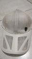 Lightweight white mesh baseball cap with metal shield logo and breathable design - Adjustable / Beige