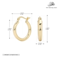 Detailed dimension guide for gold-plated S925 sterling silver hollow hoop earrings - 925 Silver Plated Yellow Gold 20mm