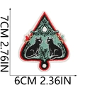 Detailed view of black cats and moon embroidery patch with 7x6cm size measurements - No.10/Black Cat Moon
