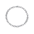 Classico bracciale da uomo a catena cubana in acciaio inossidabile argento con moschettone - Argento