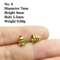 Detalle de capuchones de flores doradas de 7mm para la creación de joyería artesanal - 4# Dorado (7x8 mm)