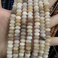 Abacus shaped natural stone beads in cream and tan colors for DIY jewelry making - Violet / 5*8mm (approx. 73 pcs/strand)