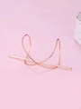 Minimalistische geometrische metalen haarspeld en knotset in elegante roségouden finish - Groot / Roségoud
