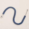 Silver plated stainless steel bracelet with blue rectangular crystals and lobster clasp - Steel-Blue Bracelet