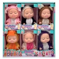 Set of six 5-inch sleeping dolls in various colorful animal onesies inside a display box - Style B Display Box (Set of 6)
