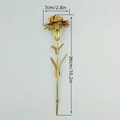 Artificial gold foil rose flower with dimensions 26cm length and 7cm flower width - Carnation Gold