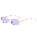 Gafas de sol rectangulares pequeñas vintage con montura dorada y lentes púrpura - Marco Dorado Lente Púrpura