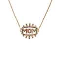 Collar MOM dorado con forma de ojo y circonitas de colores para regalo del día de la madre - Ojo MOM