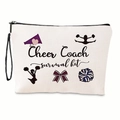 Detail of canvas cheer coach survival kit makeup bag with zipper and wrist strap - Cheer Coach Survival Kit Style (xy-004-02) / 17*25cm (With Webbing)