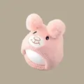 Pink winter knit baby hat with bear embroidery and double pom-poms for ear protection - Double-ball Embroidery Pink (2 Months - 2 Years)