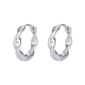 Orecchini a cerchio in argento sterling S925 con trama a onde in stile minimalista - Stile a Onde Torte Spesse (14)