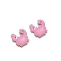 Zwei vergoldete kleine rosa Emaille Krabbenanhänger für DIY-Schmuckherstellung - Goldbasis Rosa
