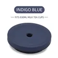 Indigo Blue matte lid for 830ml bubble tea cup with wide straw hole and sealing - Fits 830ML Cups / Indigo Blue