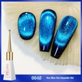 Professional 10ml Sea Blue cat eye nail gel polish in shade 004 for UV LED manicures - 12D Gemstone Cat Eye 04