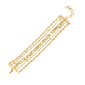 Golden multi-layer stainless steel beaded bracelet featuring a Figaro chain and lobster clasp - Multi-layer Combination Chain Style (6#) / Gold