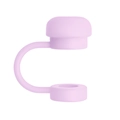 Light purple floral silicone straw topper for 10mm drinking straws in matte finish - Soft Purple