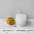 3D pumpkin silicone mold for Halloween candles and chocolate with detailed measurements - Medium Pumpkin H-0423