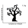 Detail of twisted dead tree embroidery patch with dimensions for Halloween decor - 32# Swirl Dead Tree