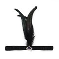 Bandeau à plumes noires style Gatsby des années 1920 avec gemme en cristal bleu - 1920 - Couronne Violet