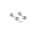 Classic 4mm S925 sterling silver ball stud earrings with polished round finish - 925 Silver / Round Bead Screw Earrings Platinum Plated (PED348) / 4mm