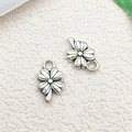 Antique silver four-leaf clover charms for DIY jewelry making earrings and necklaces - Four-Leaf Clover / 9x13mm