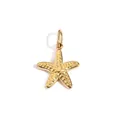 14K gold plated stainless steel starfish pendant with textured finish 14x14mm - Starfish Style (BP2874)