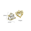 14K gold plated 14mm heart charm with zircon inlay including size and weight specs - Small / 14K Gold