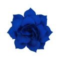 Close-up of a handmade 8cm dark blue multilayered fabric lotus flower for hair accessories - Royal Blue