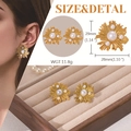 Gold Pearl Flower Stud Earrings ZJGE0825