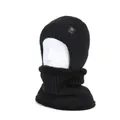 Black knitted winter hat for men with fleece lining and integrated ear protection - Cotton Thread Two-Piece Set / Snowflake Logo Ear Protection - Black Set