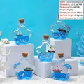 Bouteille étoilée en acrylique avec voilier miniature et sable mouvant bleu liquide - Bouteille d'Étoile-Petit Bateau / Styles Aléatoires