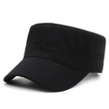 Cappellino militare nero in cotone con ricamo laterale per uno stile outdoor versatile - Regolabile / Nero