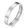 Minimalist 3mm polished stainless steel silver band ring for men and women - US 3 / Steel